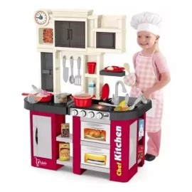 GMOR Cocina Cocinita Infantil Luz, Sonido Y Agua 58 Piezas