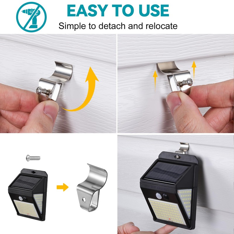 HUXOR 20 Pack Vinyl Siding Hooks for Solar Outdoor Lights,