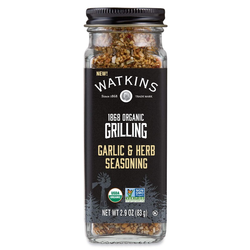 Watkins Organic Grilling Garlic & Herb Seasoning, 2.9 Oz, 3-Pack