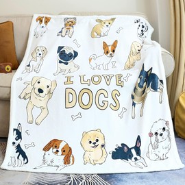 Golden Retriever Fleece Blanket – Ultra-Soft Fleece Throw Blanket, Lightweight and Cozy for Couch, Bed, Travel, Gift for Dog Lovers (Dog-B, 60-80 in)