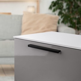 Gedotec Aluminium Furniture Handles | 1 Piece Door Handles for Cupboards - Black Metallic Including Mounting Material | ANGLE 0077 | LA: 128 mm | Handles for Kitchen Cupboards Cabinet Handles