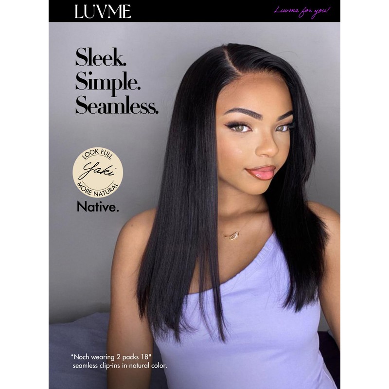 LUVME Yaki Straight Seamless 110g 7Pcs Clip in Hair Extensions