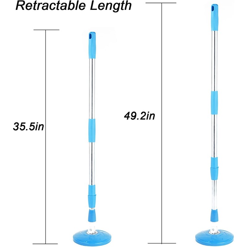 LeoJiang Spin Mop Replacement Handle 360 Degrees Rotating Telescopic Replacement