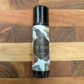 TRAVEL: Solid Body Butter For Dry Skin - Coconut Free - Body Care, Lotion - Mountain View Soap Unscented and Scent Sticks:_The Raven_BUNDLE: One LARGE Stick and One TRAVEL Stick