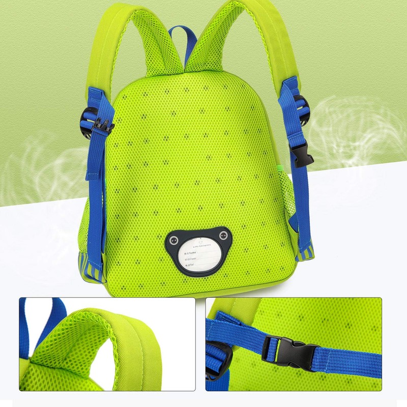 willikiva - Mochila 3D para niños y niñas, verde (Green
