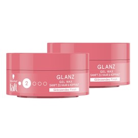 Schwarzkopf TAFT Gel Wax Radiant Shine (2 x 75 ml), Hair Wax for Shiny Finish, Gentle on Hair and Scalp, Vegan, Hair Styling Gel Wax