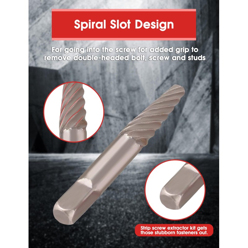 10PCS Left Handed Drill Bits and Extractor, 2 in 1