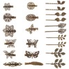 22 Pieces Vintage Hair Clips Barrettes Bronze Leaf Bobby Pin Flower Butterfly Heart Hair Clip for Girls and Women, Mix Styles