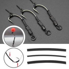 eMagTech 60Pcs Heat Shrink Tube Replacement Fishing Shrink Tube Carp Fishing PE Tubes Accessories for Carp Fishing Hair Rigs DIY Tackles