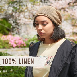 CHARM Linen Beanie Hat Summer Gorra - Hombres Slouchy Beanie Mujeres Baggy Knit Cooling Hat, Azul marino/flor y brillo, Talla única