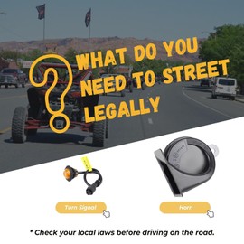 Atubeix UTV ATV Turn Signal Kit, 110D Horn With Button,Universal Turn Signal With Turn Switch, LED Blinker Kit, Compatible With Polaris, Can-Am, Kawasaki, Arctic Cat, CFMOTO, Pionee （Amber）