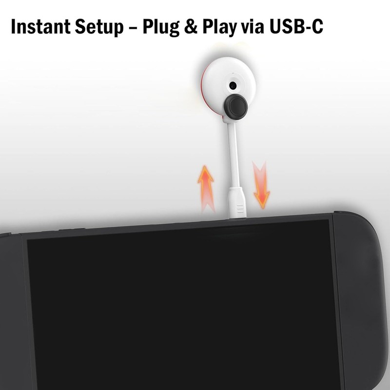Dpofirs Camera for Switch 2, PC Plug-and-Play Webcam, USB C