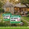 Soaoo 2 Pcs Please Do Not Mow Sign with Metal