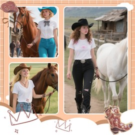 cnomg Western Cowgirl Bracelets Cowgirl Beaded Stretch Bracelets for Women Summer Beach Jewelry Accessories Christmas Birthday Gifts(Brown)