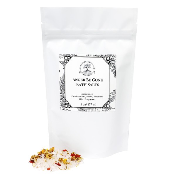 Anger Be Gone Herbal Bath Salts by Art of the Root | Soaking Aid, Handmade with Herbs & Essential Oils | Spirituality, Wiccan Pagan & Magick | Conflict, Tension & Resolution