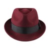 Home Prefer Men's Wool Felt Winter Hat Short Brim Fedora