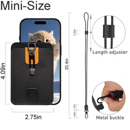 Vertical Badge Holder with Detachable Leather Lanyard and Metal Clip, Vintage Leather ID Card Case Holds 3-4 Cards Cash for Professionals, Teachers, Business Men