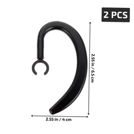IWOWHERO 2pcs Rotation Ear Hooks for Earpiece Lost Ear Hook Clips Earbud Holders for Secure Fit for Jogging and Exercise Durable Rubber Design Black