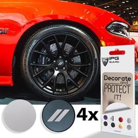 IPG Compatible for Dodge Charger Challenger Durango Wheel Center Cap Decal Sticker Wrap Kit Personalize Your Vehicle (Inner Logo, Brushed Aluminum)
