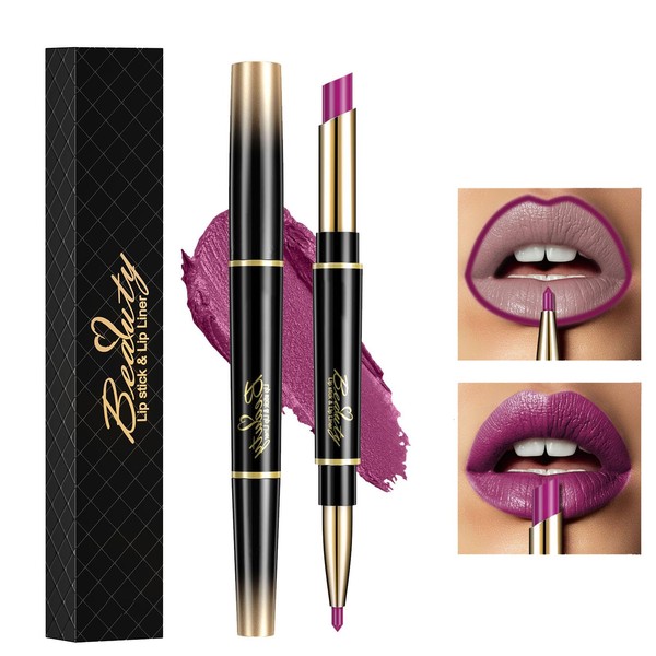 HOUSN Lippenstift und lipliner set, 2-in-1Matt Lippenstift Lip Liner, langanhaltende,