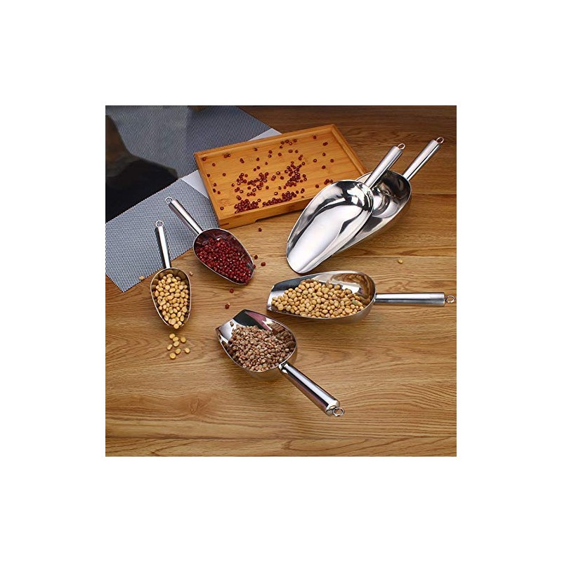 Stainless Steel Ice Scooper, Small Metal Food Candy Scoop for