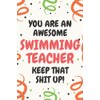 Swimming Teacher Gifts: Lined Blank Notebook Journal, a Funny and