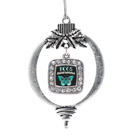 Inspired Silver - Square PCOS Awareness Classic Holiday Ornament, Christmas Tree - (Classic, Square PCOS Awareness)
