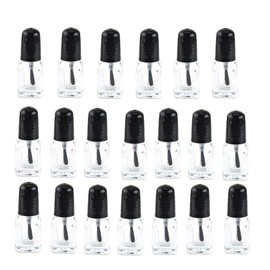 20 botellas vacías de esmalte de uñas con tapa de cepillo, recipiente de cristal transparente (2 ml)