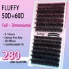 Sultrya 50D+60D 280pcs Fluffy DIY Eyelash Extensions Cluster Lashes False