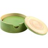 Randwyck Round Spun Bamboo Coasters in Holder, Green, 4-Piece