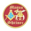 Shriner Red & Gold Masonic Auto Emblem - 2" Diameter