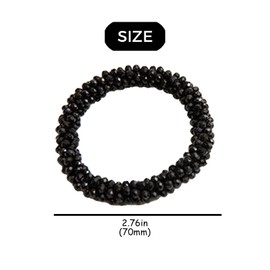 4 sparkling crystal elastic women's silver hair accessories, handmade rhinestone ponytail clip, suitable for women's daily fashionable dressing, hair bead rope