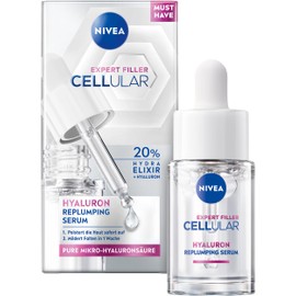 NIVEA Cellular Expert Filler Replumping Hyaluronic Serum, Lightweight and Fast Absorbing Serum with Pure Hyaluron, Face Care for Reduced Wrinkles in a Week (15 ml)