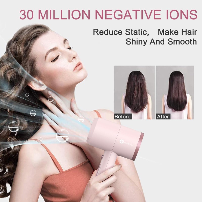 Slopehill Professional Ionic Hair Dryer, Powerful 1800W Fast Drying Low