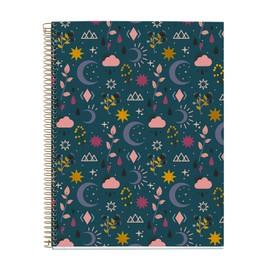 Miquelrius - A4 notebook, 5 x 5 mm, 120 sheets of 70 g/m², 4 stripes of colour, spiral, Moon Love Collection, Blue Moon