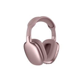 TJ - Active Noise Cancellation Bluetooth Supersoft Leather Over-The-Head Headset Wireless Wired Built-in MIC 24H Playtime High Res Audio Travel/Work/School/Students/Gaming/Running/Gym (Pink)