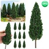10 PCS Model Pine Trees, 6 inch Micro Landscape Tree