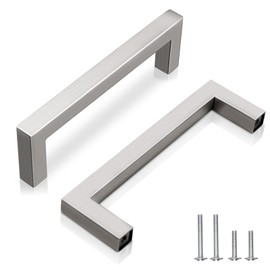 EZRENOVA 4" (102mm) Hole Centers Brushed Nickel Stainless Steel Cabinet Pulls 20 Pack - Handles for Kitchen Cabinets, Bathroom Drawers & Dressers