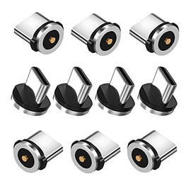 Serie de puntas de carga magnéticas (puntas tipo c)/10 unidades, puntas magnéticas tipo C, solo puntas de cargador sin cable USB y sin datos