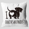 Grace Yonks I Love Dachshund Throw Pillow Covers, Painting Dachshund