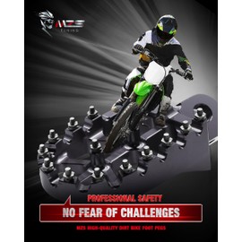 MZS Dirt Bike Foot Pegs, Motocross Wide Footpeg Black Compatible with KX250 KX450 KX250F KX450F KX250X KX450X CR125 CR250 CRF150R CRF250R CRF250 RALLY CRF250X CRF300L CRF450R CRF450L CRF250L CRF1000L