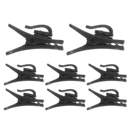 HARFINGTON 8pcs Headphone Wire Clips 0.94" Length Small Headset Cable Clamp Earphone Earplugs Cable Clothing Clip Earpiece Clamp Microphone Cord Hooks for 1.8mm Dia Round Wire, Black