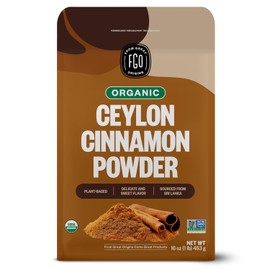 FGO Canela de Ceilán orgánica en polvo, 100 % cruda de Sri Lanka, 16 oz, el empaque puede variar (paquete de 1) 1 libra (paquete de 1)"
