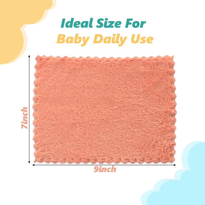 25 Pack Baby Washcloths, Microfiber Coral Fleece 7 x 9