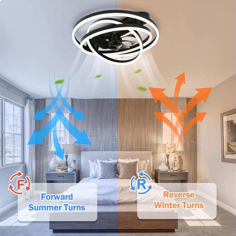 Dawn Whisper 24" Ceiling Fans with Lights and Remote 6
