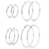 MILACOLATO 4 Pairs Silver Hoop Earrings for Women Large 316L