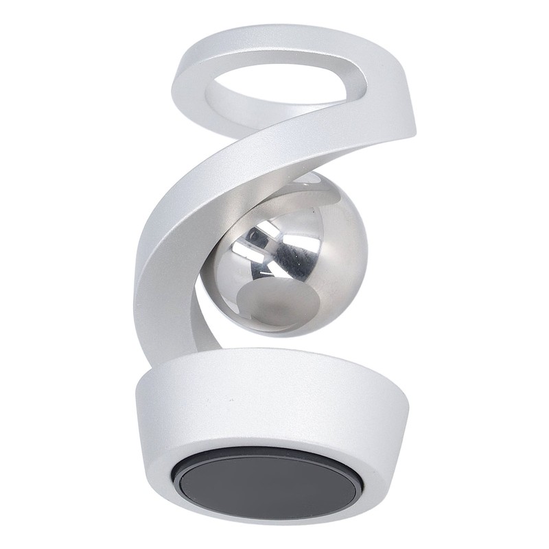 Desktop Suspended Gyroscope Reduce Anxiety Silver Bead Aluminium Alloy Rotating