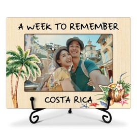 AWDSTN Costa Rica Picture Frame, 4x6 inches Photo Frame for Tabletop Display, Vacation, Honeymoon, Engagement, Anniversary, Wedding Gifts for Family Friends Couples, Wooden Frames for Home Decor-08