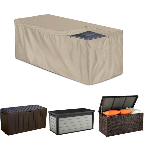 COOSOO Patio Deck Box Cover, Zipper, Waterproof, 420D Oxford Cushion
