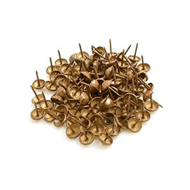 Design61 Bullen Nails Pack of 100 Upholstery Nail Furniture Nails 11x13 mm Retro Old Gold Speckled Finsh INCULDING